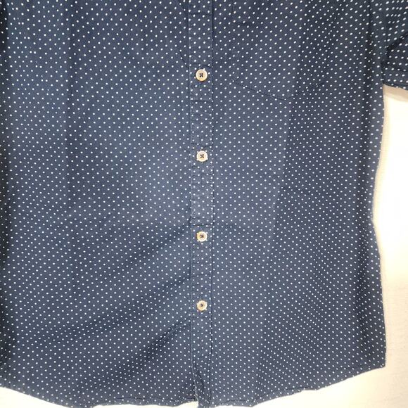 Denim and flower button down slim fit shirt men's medium - Picture 3 of 6